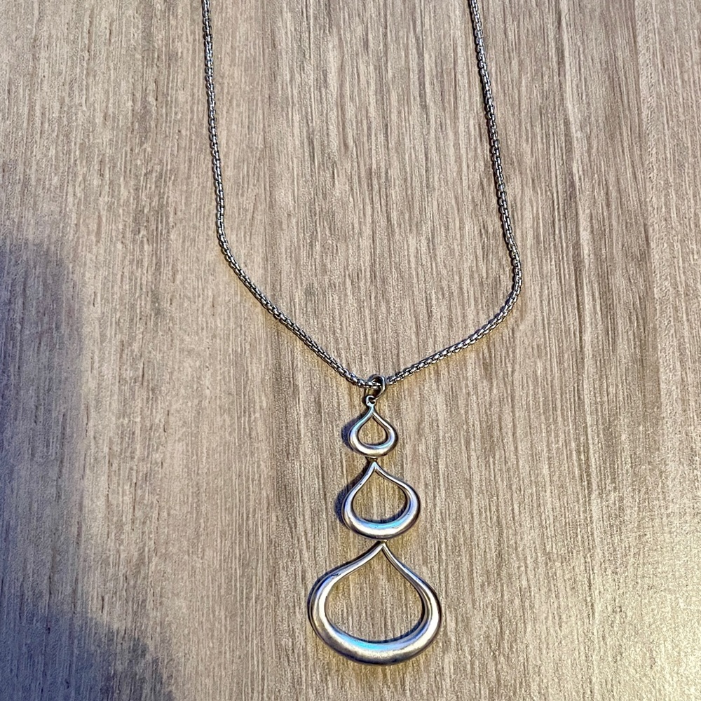 Fossil Triple Pendant Silver Necklace